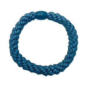 3er Set geflochtene Haargummis in Blau, Gold, Hellblau uni oder mit Glitzer, gestreift, geflochtenes Armband vielfach kombinierbar Bild 8