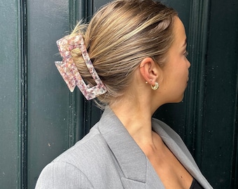 Nachhaltige Haarklammer 'The Minimalist' in Bunt, aus Cellulose Acetat, große Haarspange,  Haaraccessoire, XL hair claw, clawclip