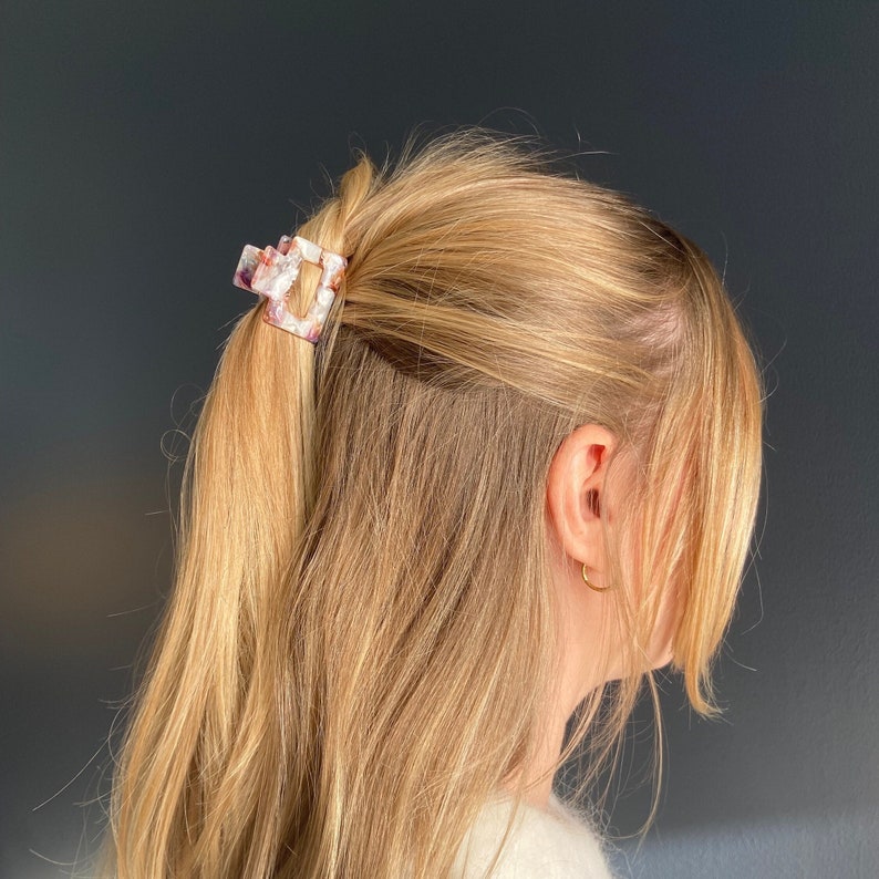 Duurzame haarclip 'The Minimalist' in kleurrijk, gemaakt van celluloseacetaat, haarclip, minimalistische haaraccessoires, haarklauw, haarclip afbeelding 9