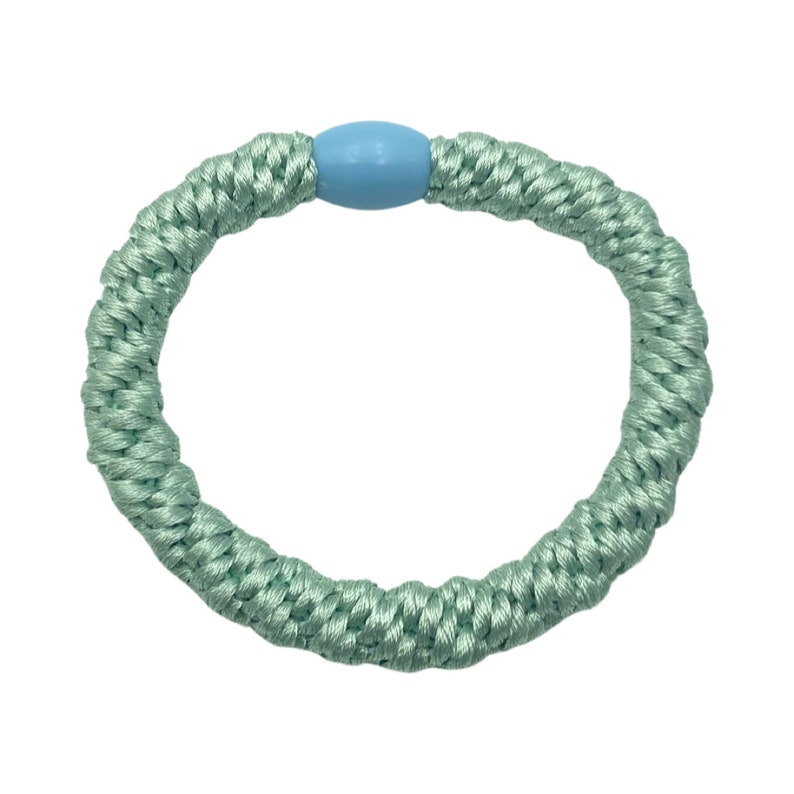 Lot de 3 élastiques à cheveux tressés dans les tons de vert, unis ou à paillettes, rayés, bracelet tressé pouvant être combiné de nombreuses façons Lindgrün