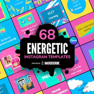 Colorful Instagram Template Canva, Bright Instagram Post Ideas, Fun Templates for Instagram, Energetic Instagram Post Designs