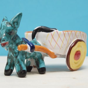Ceramic DONKEY CART, mid-century ceramic, ITALIAN pottery, Italian vintage pottery, 1960s, mcm, handpainted, handmade ceramic