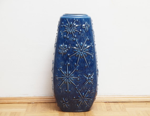 SCHEURICH Floor Vase, MID-CENTURY ceramic, West Germany, decor "Kosmos", vintage pottery, mcm, German vintage ceramic, space age pottery