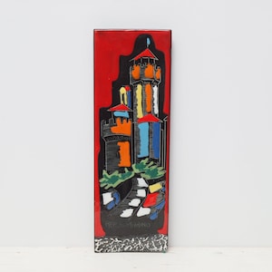 Ceramic wall tile, ITALIAN VINTAGE POTTERY, mid-century ceramic, mcm, 1960s, San Marino pottery, Italian mid-century ceramic