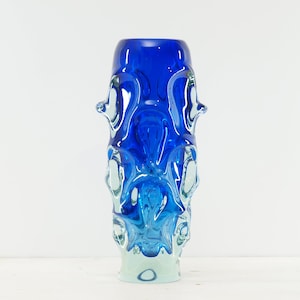 5594【美品】Jan Beranek作 チェコ ボヘミア アートガラス ベース