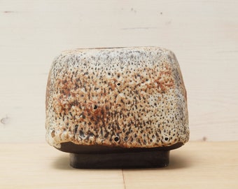 Rare DÜMLER & BREIDEN, mid-century ceramic, block vase, VINTAGE pottery, Fat Lava, mcm, West Germany, 1960s, rectangular shape