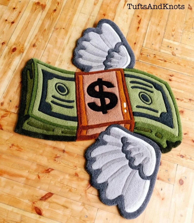 Custom Handmade Tufted Money Rug, Dollar Rug, Custom Wool Area Rug for ...