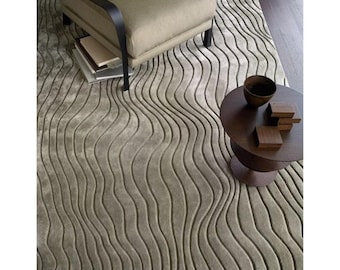 Designer Custom Scandi Bespoke rug Luxurious Handmade art craft Rural Artisanal Oversize tapis mid century modern gift art deco area