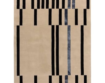 Modern Hand tufted Wool and Silk Area Rug Handtuft Rug Designer Rug Beige & Artificial Silk Rug For Living/Bed/Kitchen/Dinning Area Room.