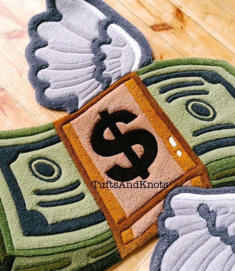 Custom Handmade Tufted Money Rug, Dollar Rug, Custom Wool Area Rug for ...