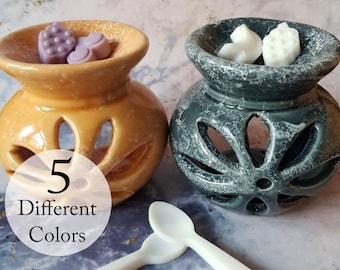 Set Of 2 Wax Melt Burner / Wax Melts Warmer / Ceramic Censer /  Essential Oil Burner / Oil Wax Burner / Tealigth Meditation