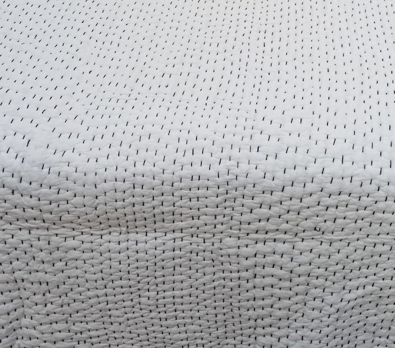 Warm Batting Quilt Reversible Quilt Handmade Cotton Kantha Quilt: Jaipuri Rajai Winter Quilt