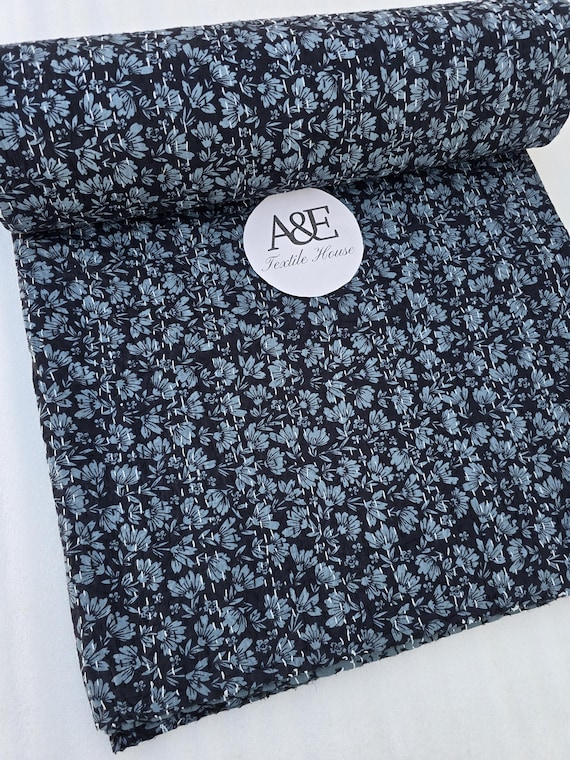 Handmade Kantha Quilt, Vintage Floral Block Print Bedding Vintage Bedding Quilt Gorgeous quilt that has the perfect vintage look