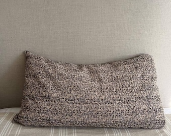 Handmade Kantha Pillow Cover Beige Floral Hand Block Print Cotton Cushion Cover Envelope