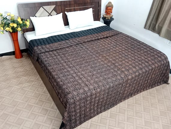 Kantha Quilt Block Print Bedding Vintage Bedding Quilt Gorgeous quilt