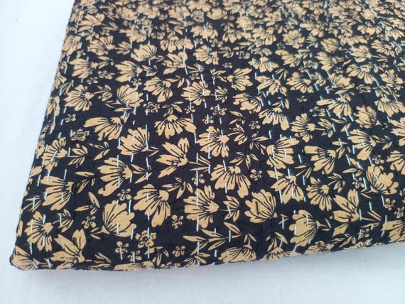 Indian flower Kantha Quilt Bedding Indian print Floral Bedspread Queen Quilt Kantha Quilt Queen Kantha Bedding bedsheet Summer Trends Quilt
