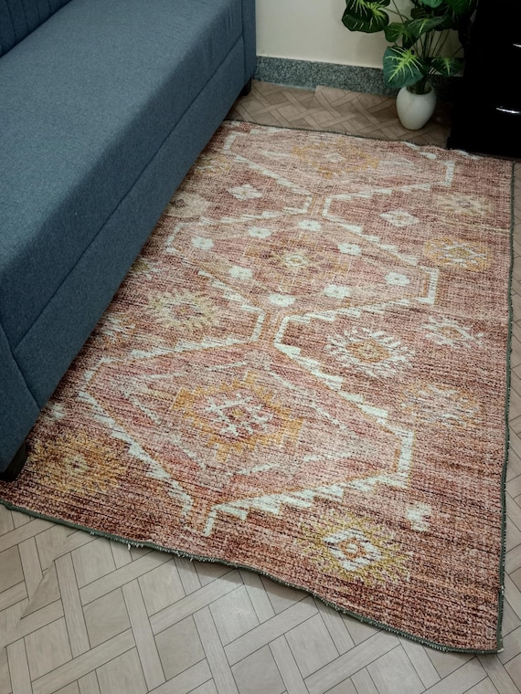 Premium Rug Gorilla Grip Abstract Area Rug Slip-Resistant Durable Rubber Backing Soft Accent Rugs Fade Shed Resistant Vintage Design Carpets