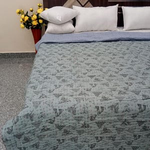 Batting Cotton Quilt Handmade Jaipuri Razai Quilt blanket, Soft Indian Cotton Kantha Quilt, Queen Size Traditional Jaipuri Quilt,