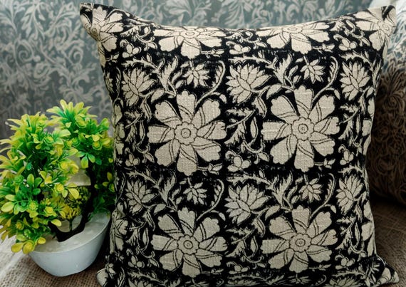 Hand Block Print Pillow Cover: Handmade Cotton Cushion Pillow Cover 20x20
