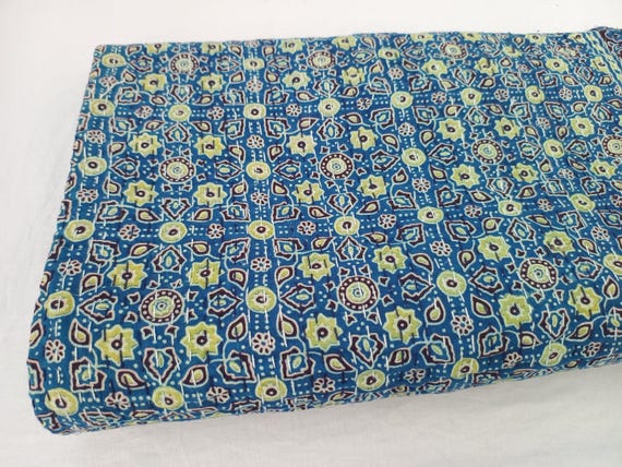 Ajrak or Ajrakh is a unique block printed textile. It displays special traditional designs and patterns Ajrak Vintage design kantha quilt