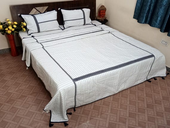 Indian Batting Quilt Handmade Jaipuri Razai Soft Cotton Kantha Quilt Queen Size Bedding Blanket For Home jaipur Warmth Quilting Quilt
