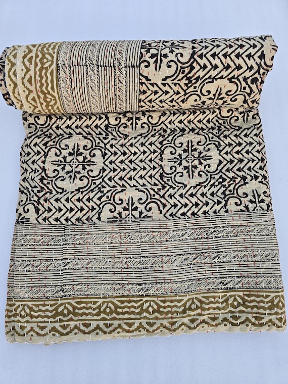 Indian Homemade Quilt by Handmade Jaipuri Soft Quilt Jaipuri Famous Quilt All size Quilt Indian Summer kantha Indian block print coverlet