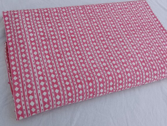 Pink Hand Block Print Kantha Quilt Pink Floral Block Print Kantha Bedspread Kantha Quilt Kantha Blanket Kantha Throw Cotton Kantha Quilt