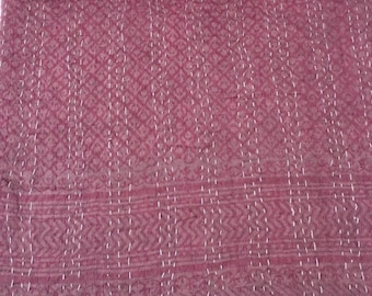 Edredón Kantha Floral: Manta de algodón con estampado floral - Edredón de estilo vintage