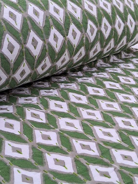 Indian Handblock Print Bedding Bedspread Full-size Queen Quilt Hand Stitched Quilt Netural Colored Kantha Quilted Rare find kantha quilt