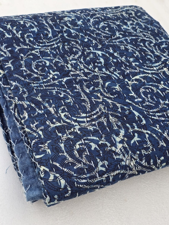 Blue and Vintage Blue Indigo Quilt indigo Queen Bedding homemade blue quilt preppy blue blanket