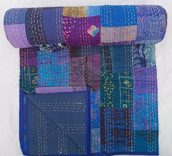 Assorted Patchwork Kantha Quilt Handmade Vintage Quilts Assorted Vintage style vintage design Quilting Mixed Hippie Quilts