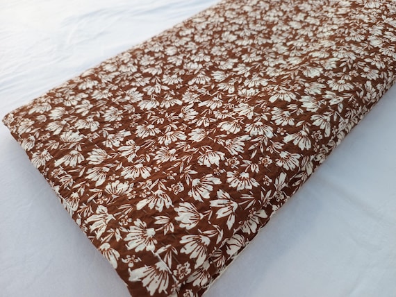 Chocolate Brown Kantha Quilt Elisa Kantha Quilt Handblock Print Indian Netural Colour floral print Quilt Hand Stitched Natural vegetable dye
