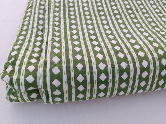 Striped Bedding Bedspread Full-size Queen Quilt Hand Stitched Quilt striped quilted bedspread Quilted Rare find kantha quilt