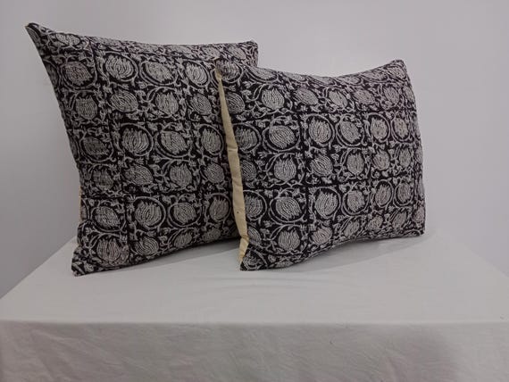 Premium Pillows Cushion Cover Customize Size Shames Pillows, Hand block Print  Handmade Kantha Work Hand stitched Pillow, Boho Pillowcase