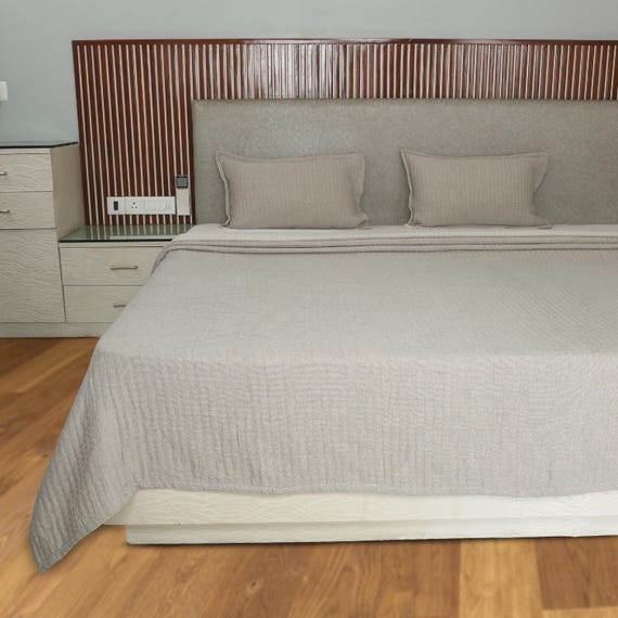 Winter Warm Quilt Cotton Batting Quilt: Handmade Jaipuri Razai Kantha Queen Size 2 Pillow Cover Free