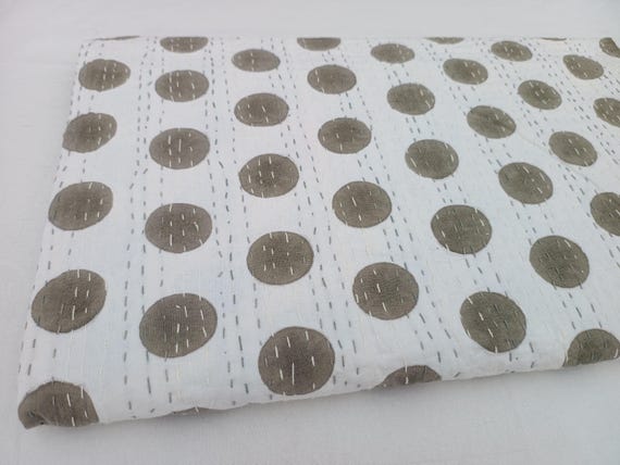 Polka Dot Kantha quilt Polka Dot Kantha Quilt Polka thorw Indian HandBlock Print Bedding Bedspread Full size Polka Dot cotton Quilt bedding