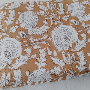 Block Print Cotton Fabric | Floral Upholstery Sewing Material image 5