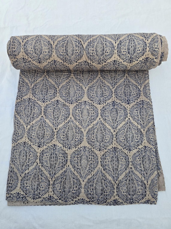 Floral Kantha Quilt, Vintage Block Print Bedding, Handmade Cotton Bedspread