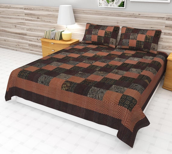 Hamdmade Patchwork Quilt Kantha Quilt Handmade Vintage Quilts Assorted Bedding Throw Blanket Bedspread Quilting Mixed Hippie Handmade Quilt
