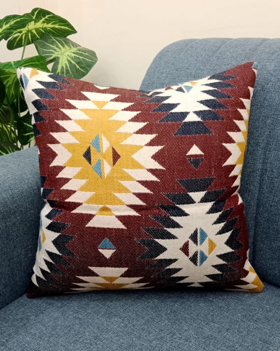2 Pieces 16x16 inches Handblock print Floral Print Cushion Covers Cotton Fabric 1 pair 16x16 Inches Size Handblock print Natural Colour