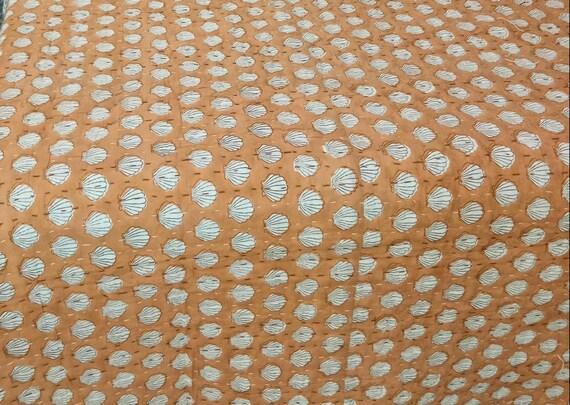 Handmade Jaipuri Cotton Quilt, Reversible Indian Kantha Razai, Queen Size Batting Quilt