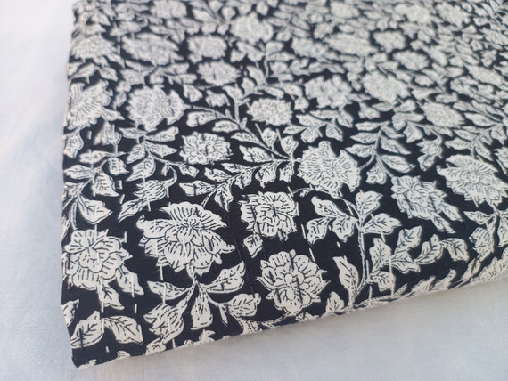 Floral Kantha Quilt: Handblock Print Indian Bedding
