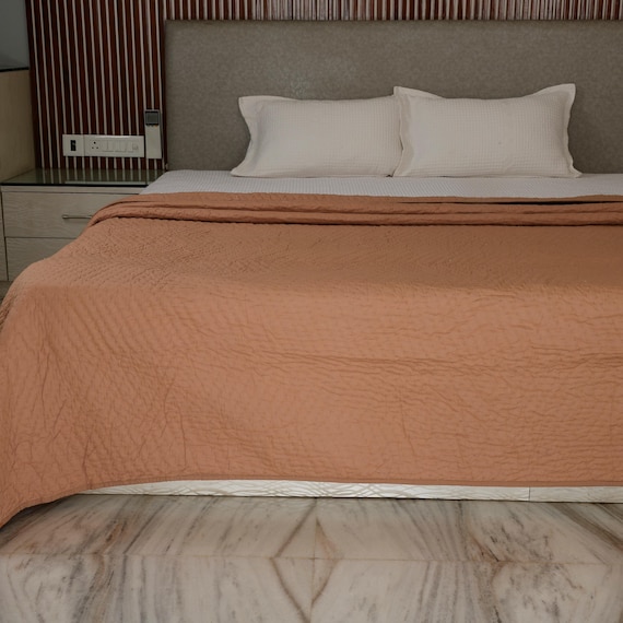 Premium Indian Reversible Handmade Jaipuri Razai Quilt, Soft Kantha Quilt, Queen Size Jaipuri Famous Quilt, Cotton Filled Indian Bedding
