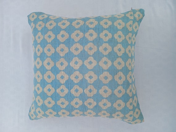 Linen Cushion 1 Pieces 16x16 inches Handblock print Floral Cushion Covers Linen Fabric 16x16 Inches Size Handblock print Natural Colour
