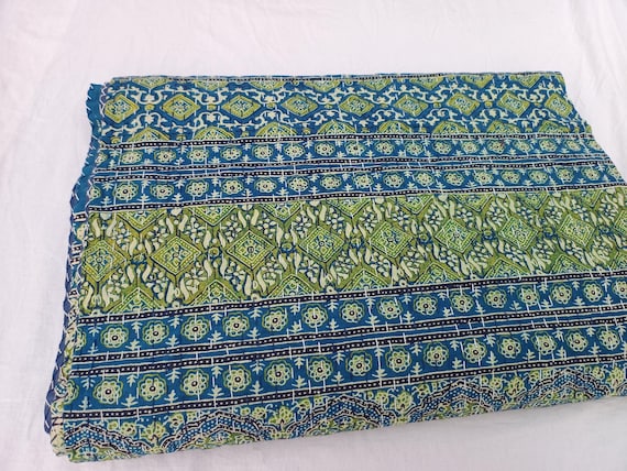 Ajrak or Ajrakh is a unique block printed textile. It displays special traditional designs and patterns Ajrak Vintage design kantha quilt