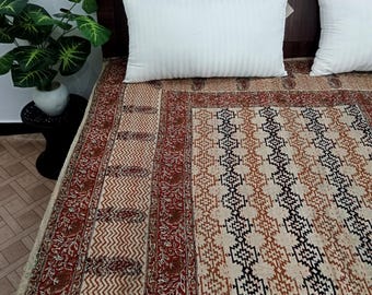 手縫いカンタキルト：花柄ブロックプリントコットン寝具 - Etsy 日本