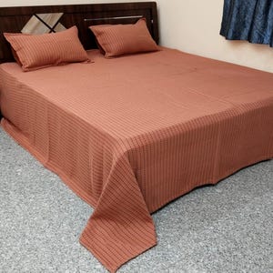Reversible Jaipuri Razai: Soft Cotton Filled Kantha Quilt, Queen Size Quilt +2 Pillow Cover image 6