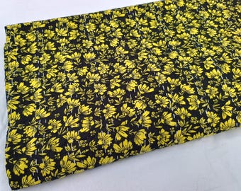 Yellow Floral Kantha Quilt: Hand-Stitched Indian Bedding Cotton Bedspread
