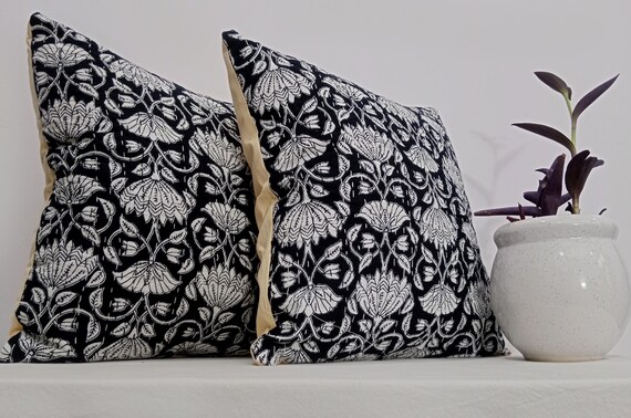 Premium Pillows Cushion Cover Customize Size Shames Pillows, Hand block Print  Handmade Kantha Work Hand stitched Pillow, Boho Pillowcase