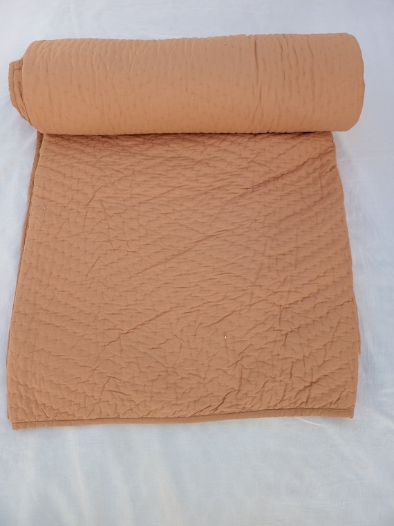Handmade Cotton Queen Quilt, Reversible Jaipuri Razai, Soft Kantha